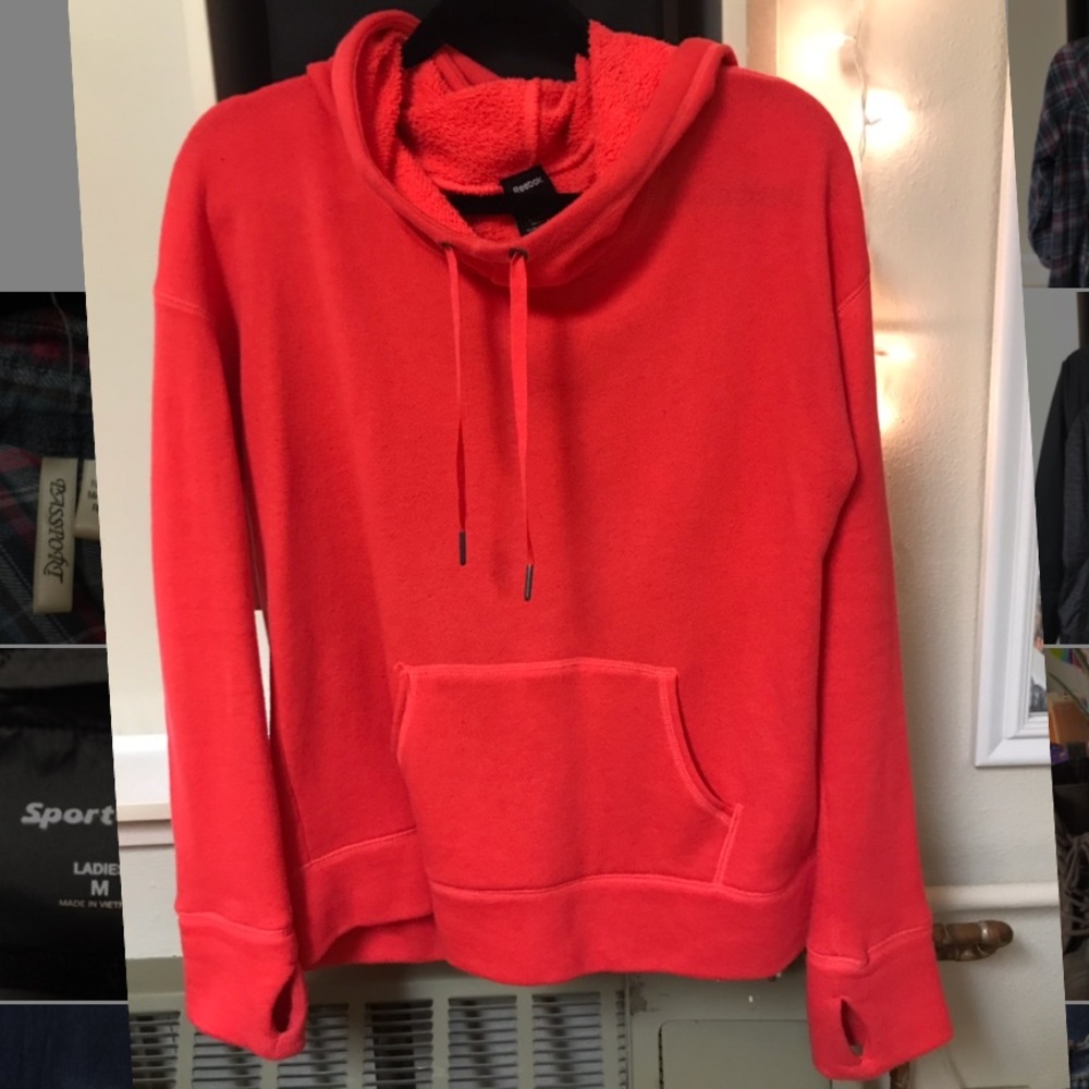Reebok coral cowl neck hoodie